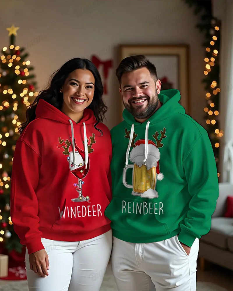 Couple Big & Tall Fashion Casual Christmas Special Print Hoodie Set sold by Biggmans product image thumbnail 2