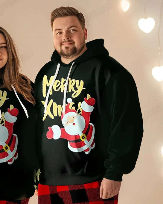 Couple Matching Big & Tall Merry Xmas Hoodie Plaid Sweatpants Set sold by Biggmans product image thumbnail 2