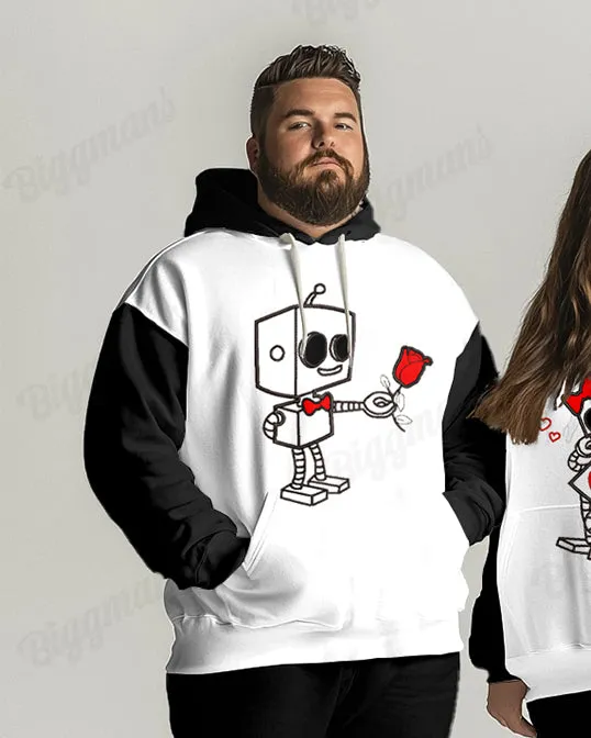 Couple Fashion Casual Big & Tall Robot Lover Printed Hoodie Set sold by Biggmans product image thumbnail 2