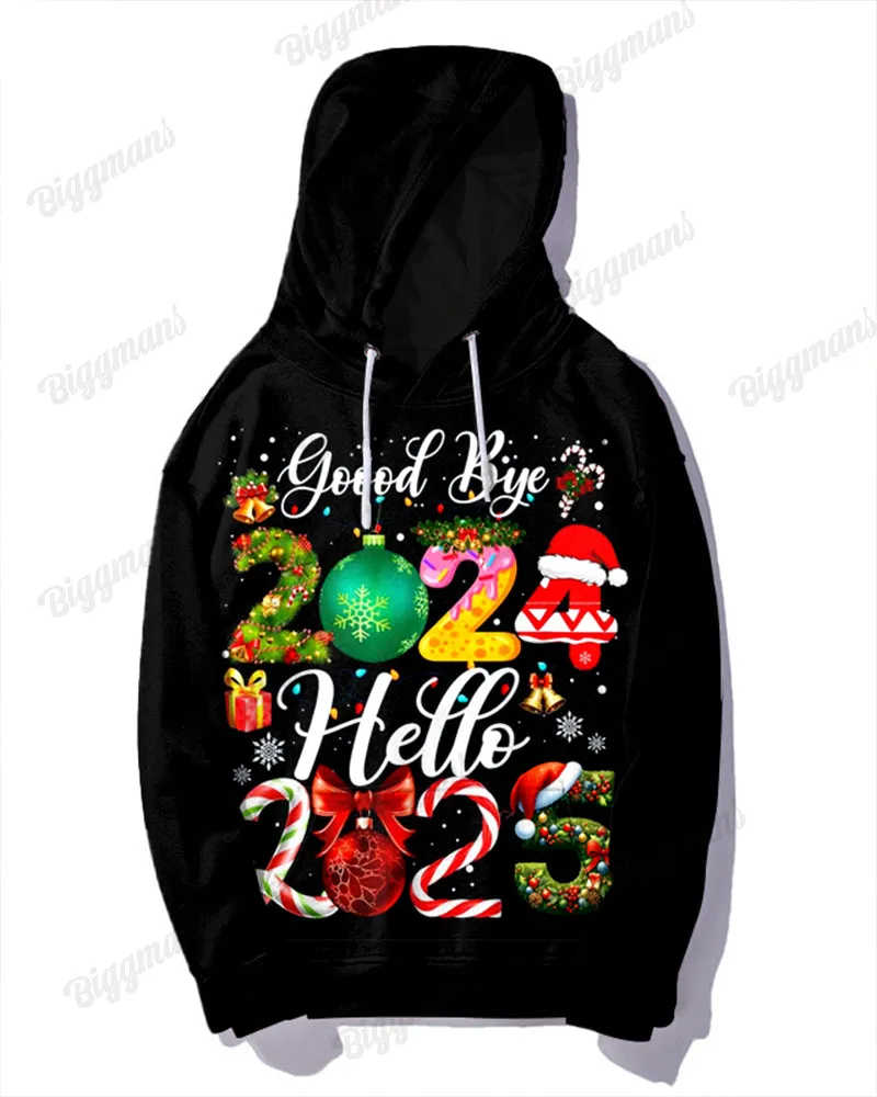 Couple Fashion Casual Big & Tall Christmas New Year Printed Hoodie Set sold by Biggmans product image thumbnail 3