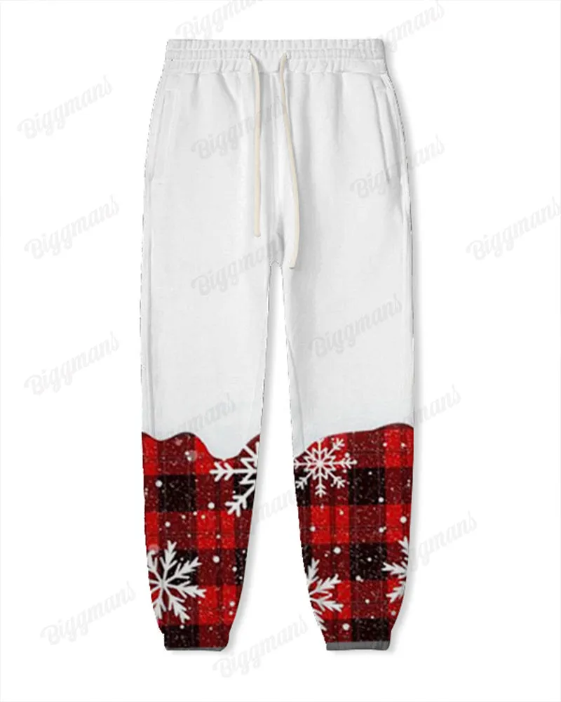 Couple Matching Big & Tall Christmas Snowflake Plaid Hoodie Pants Set sold by Biggmans product image thumbnail 2