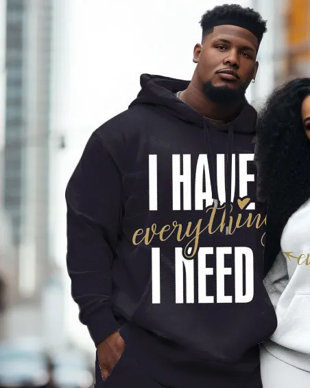 Couple Big and Tall Casual Hoodie Set "I Have everthing I Need" sold by Biggmans product image thumbnail 2