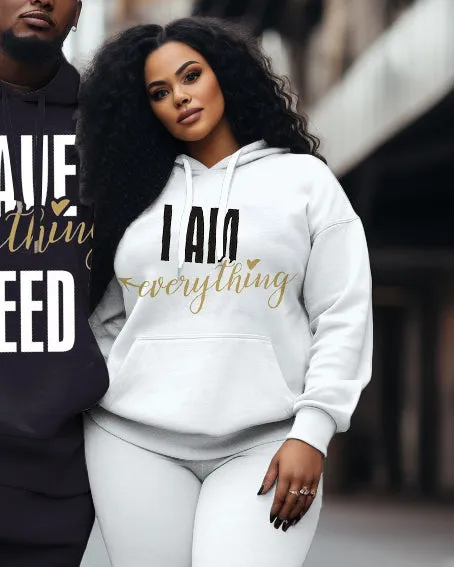 Couple Big and Tall Casual Hoodie Set "I Have everthing I Need" sold by Biggmans product image thumbnail 3