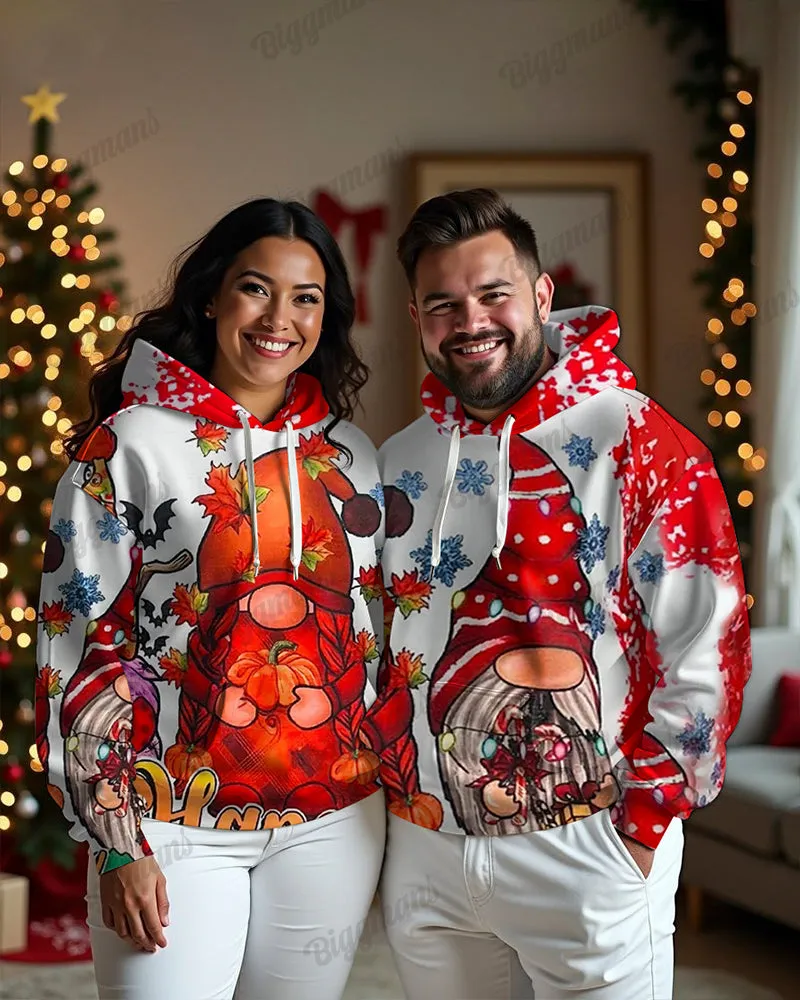 Couple's Big and Tall Santa Claus Print Long Sleeve Hoodie sold by Biggmans