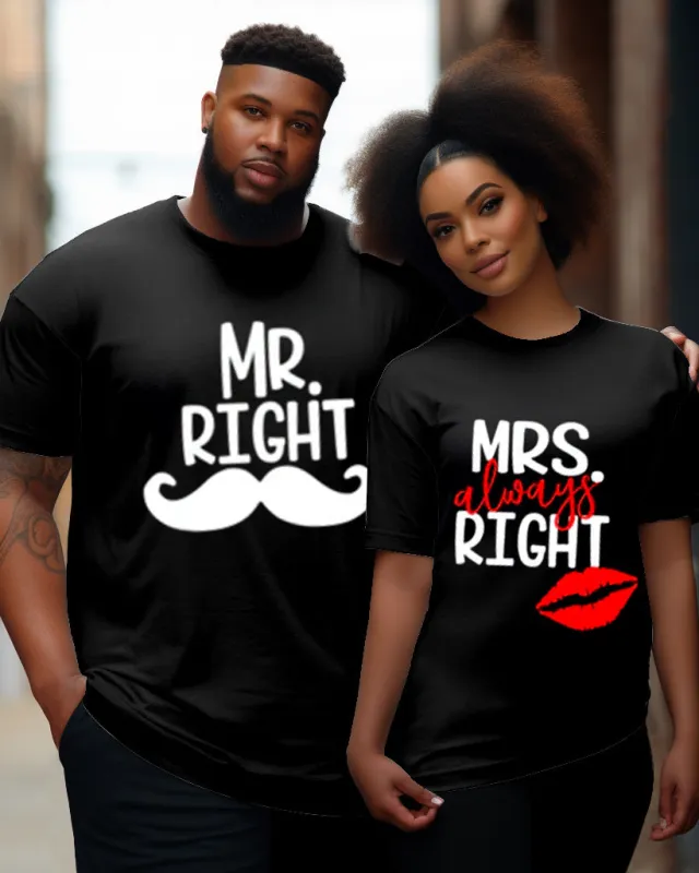 Couple's Big & Tall Mr Ringhr Round Neck Short Sleeve T-Shirt sold by Biggmans