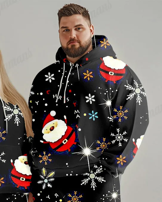 Couple Fashion Casual Big and Tall Black Christmas Print Hoodie Set sold by Biggmans product image thumbnail 3