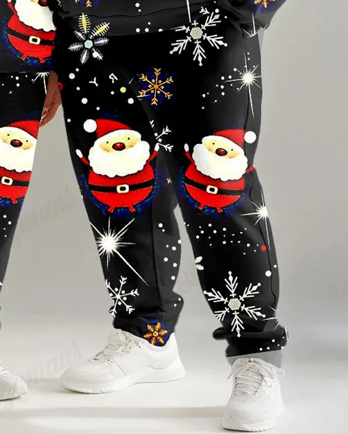 Couple Fashion Casual Big and Tall Black Christmas Print Hoodie Set sold by Biggmans product image thumbnail 5