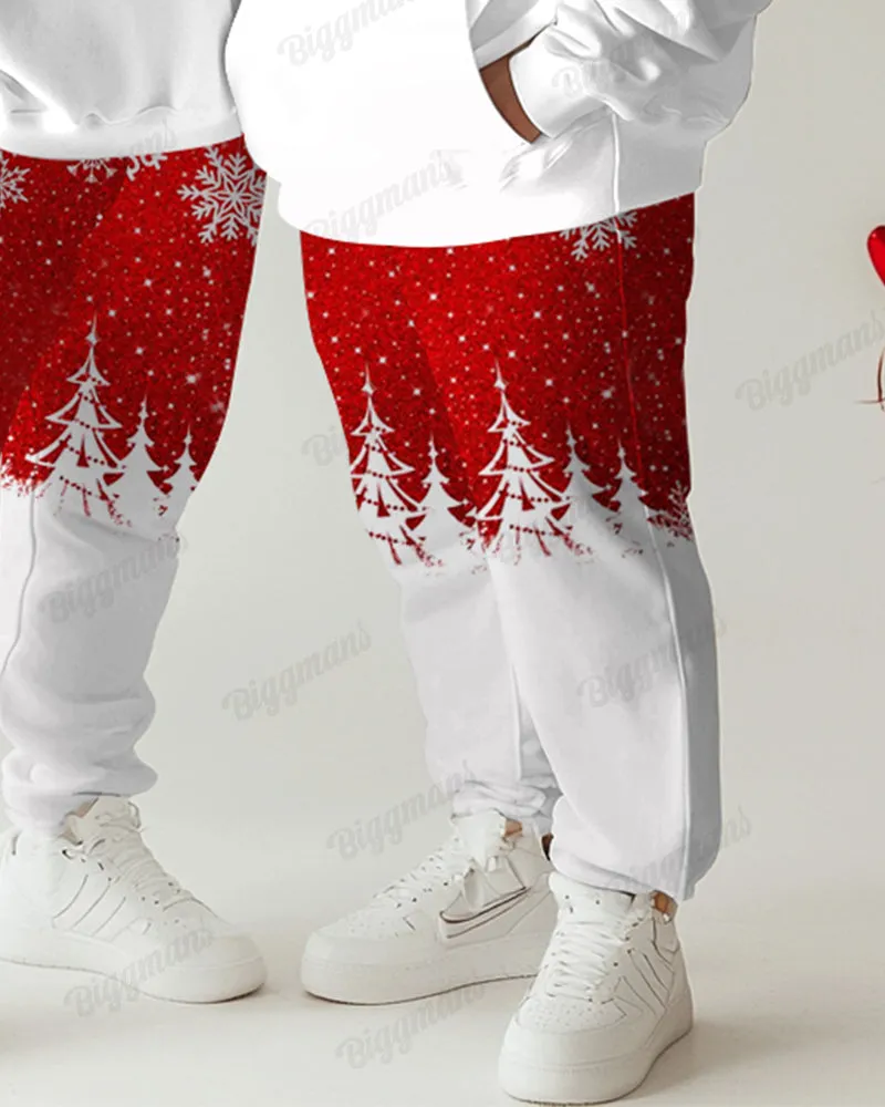 Couple Matching Big and Tall Merry Christmas Snowflake Hoodie Pants Set sold by Biggmans product image thumbnail 5