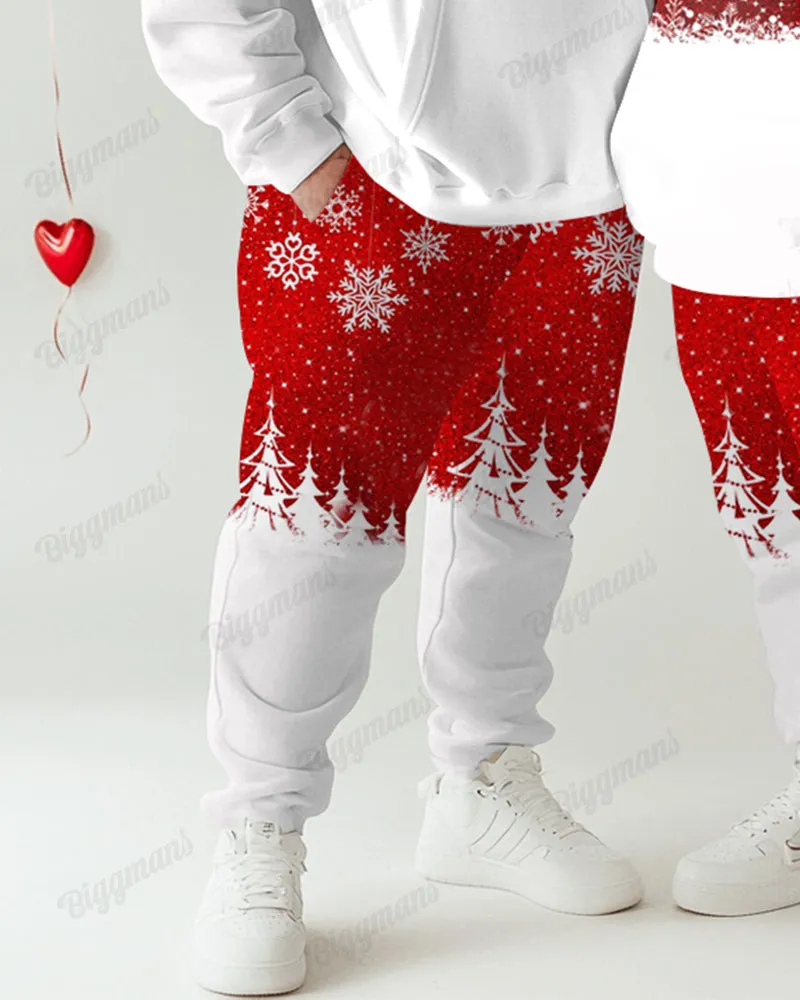 Couple Matching Big and Tall Merry Christmas Snowflake Hoodie Pants Set sold by Biggmans product image thumbnail 3