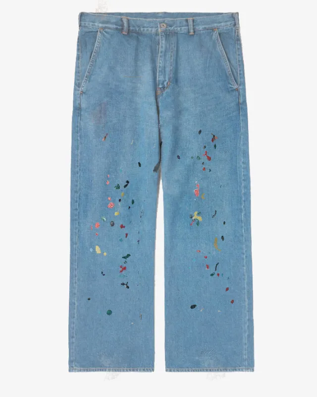 Plus Size Boys 2025 Fashion Street Ink Print Jeans sold by Biggmans