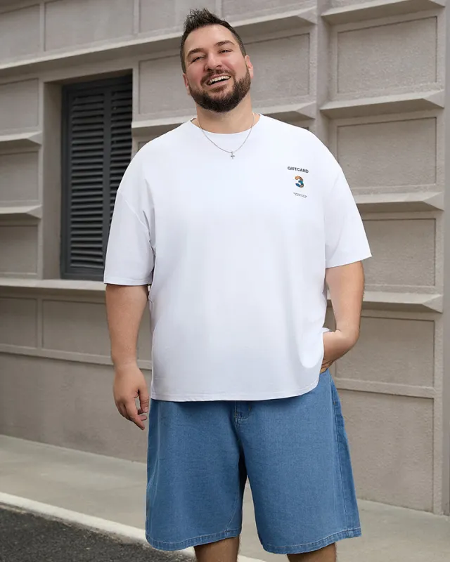 Big & Tall Men's Daily Leisure Simple Solid Color Joker Wearing Wash Denim Shorts sold by Biggmans