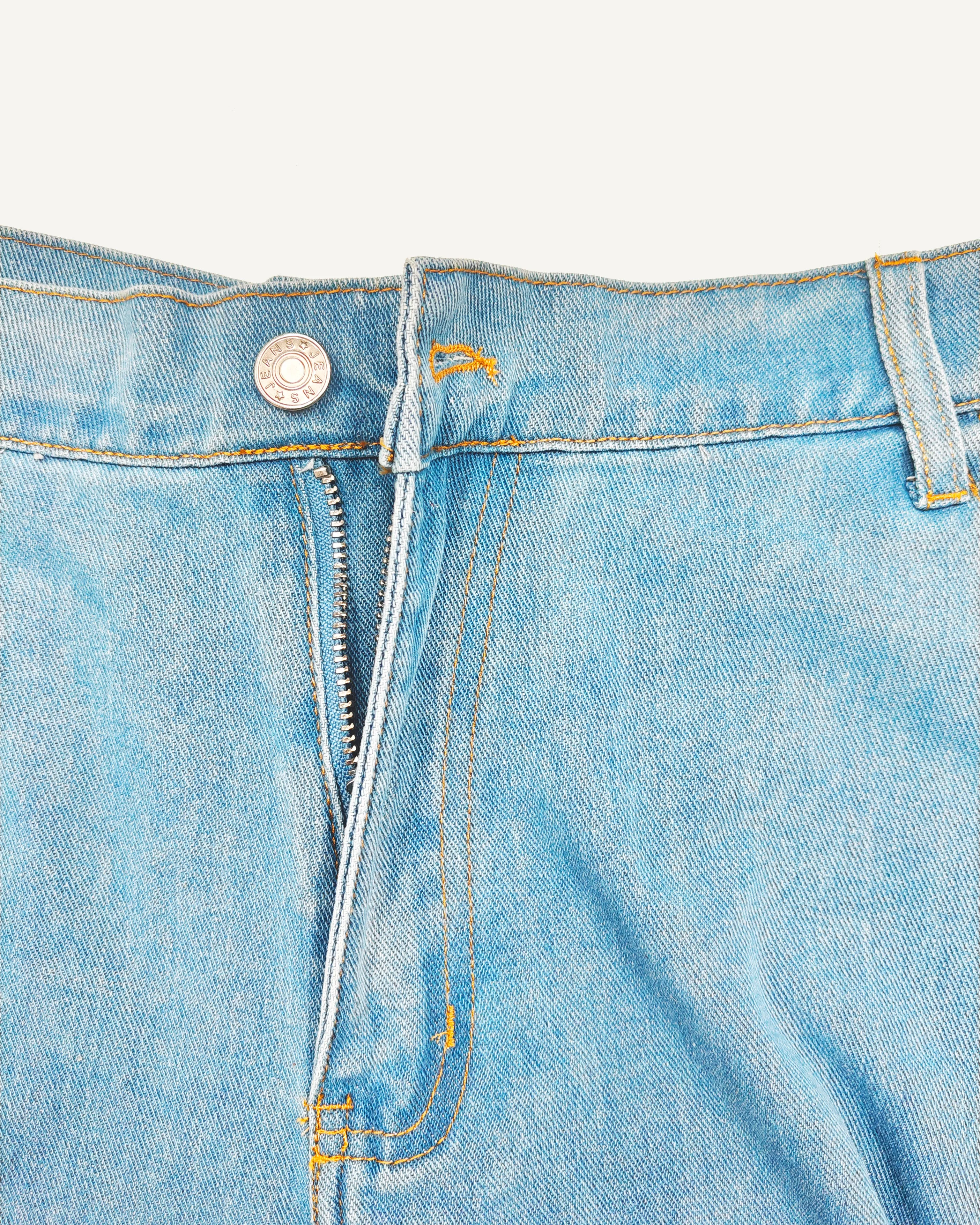 Big & Tall Men's Street Fashion Trend Personality Belief Small Graffiti Letter Printed Denim Trousers. Solid Front sold by Biggmans product image thumbnail 4