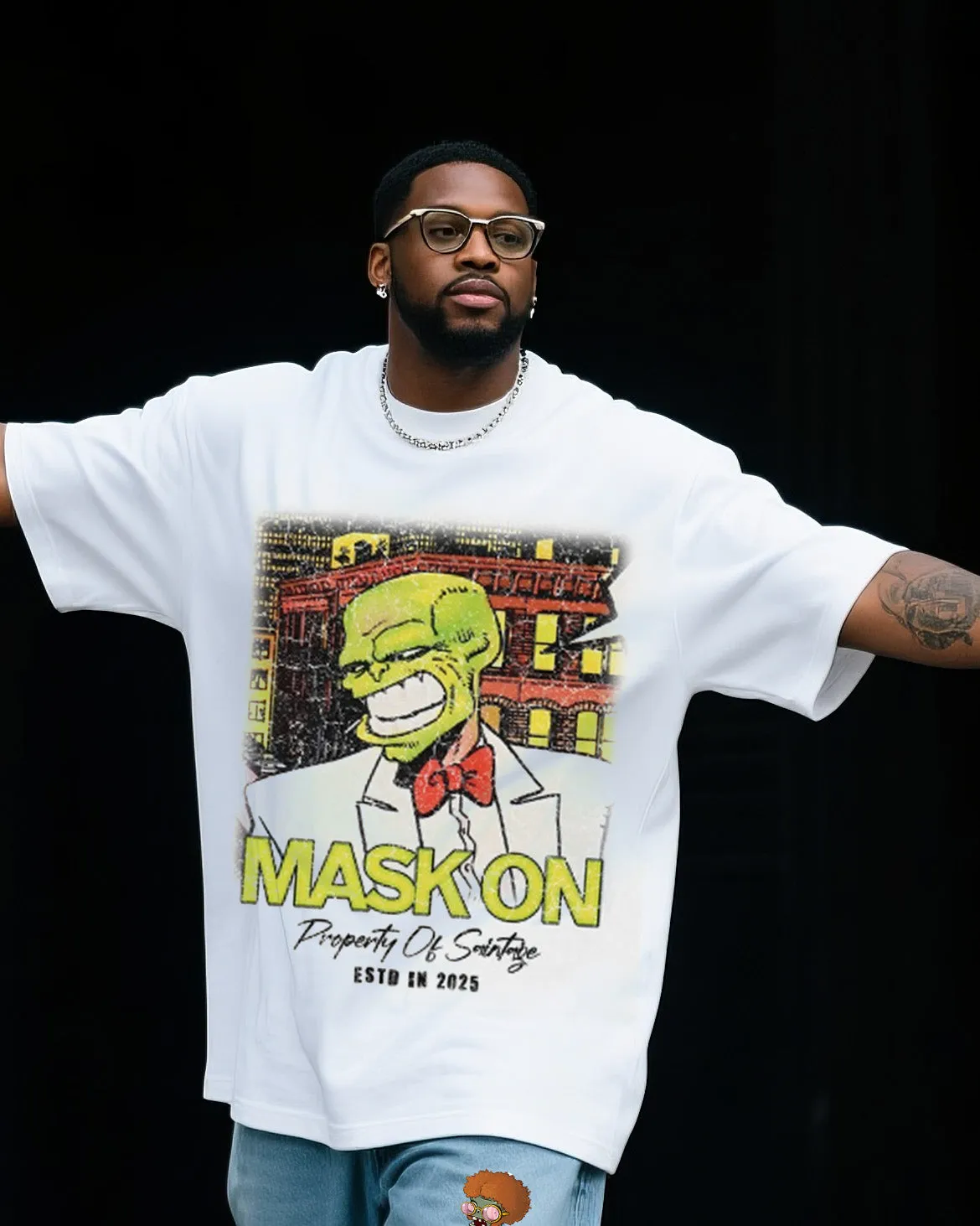 Plus Size Men's Mr Zombie Printed T-Shirt Denim Pants Suit sold by Biggmans product image thumbnail 2