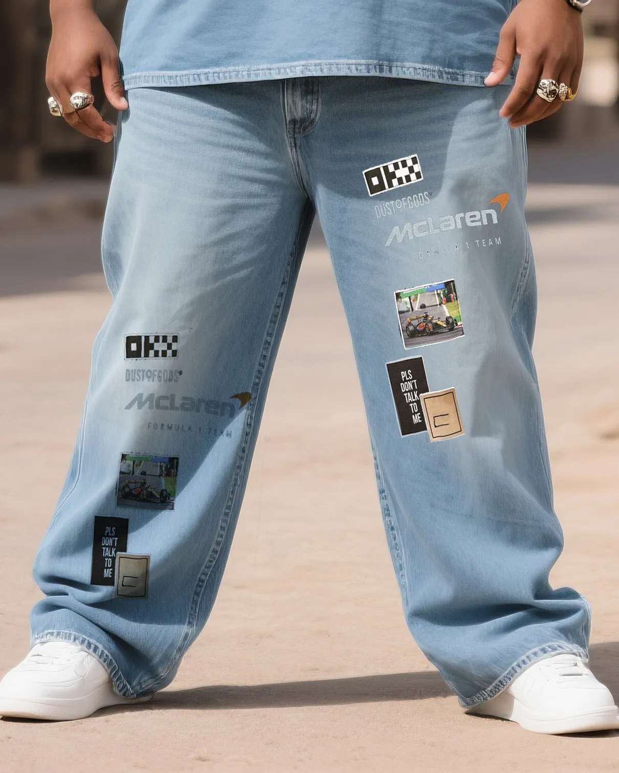 Big & Tall Men's Fashion Printed Denim T-Shirt Pants Suit sold by Biggmans product image thumbnail 3