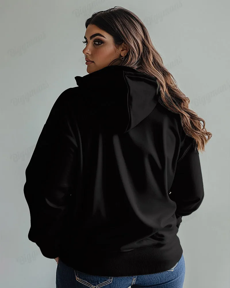 Cotton-Beautiful Floral Abstract Butterfly Pattern Loose Oversized Women's Hoodie sold by Biggmans product image thumbnail 2