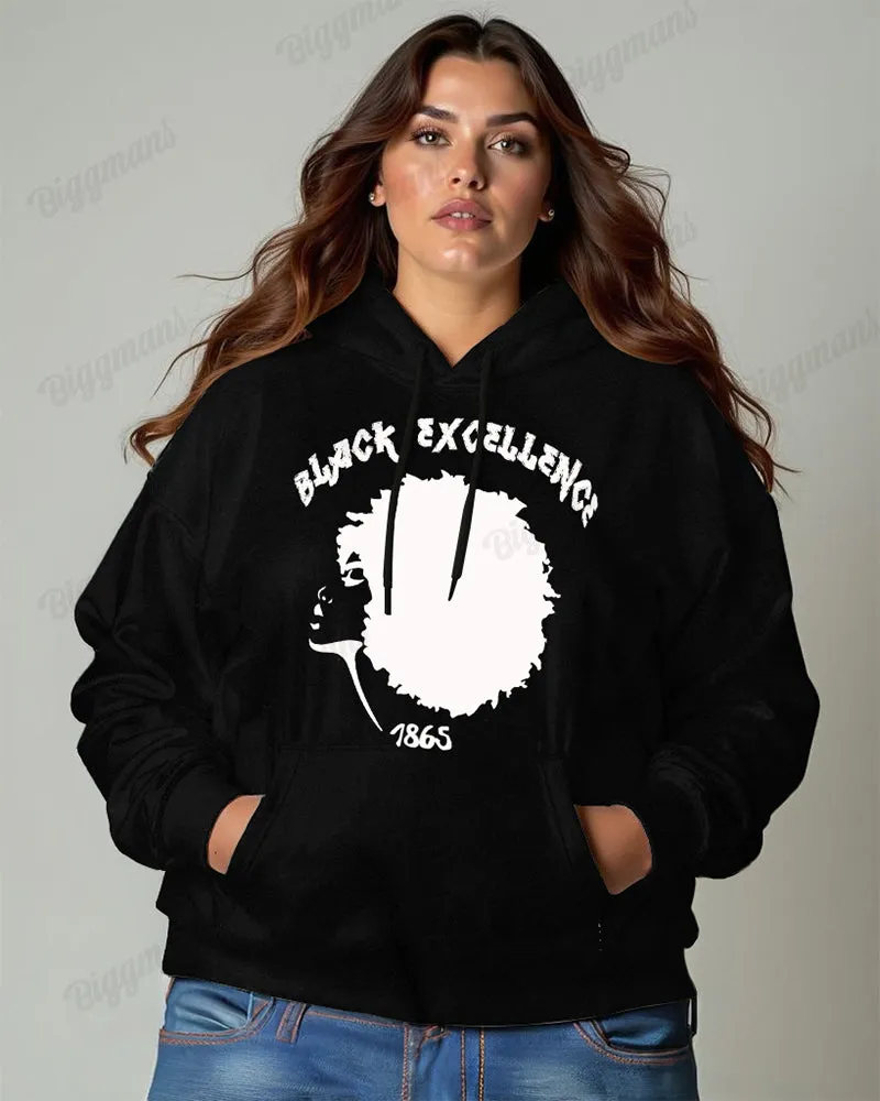 Women's Plus Size Cotton Hoodie With Stunning Silhouette Head Print sold by Biggmans product image thumbnail 2