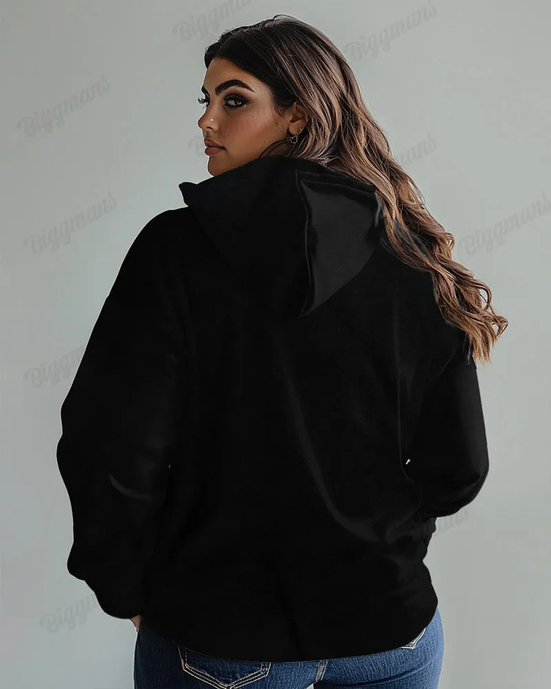 Women's Plus Size Cotton Hoodie With Stunning Silhouette Head Print sold by Biggmans product image thumbnail 3