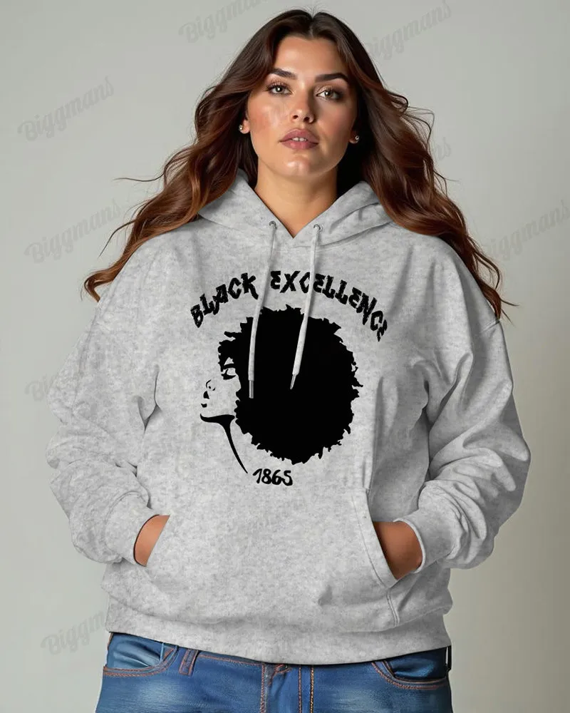 Women's Plus Size Cotton Hoodie With Stunning Silhouette Head Print sold by Biggmans