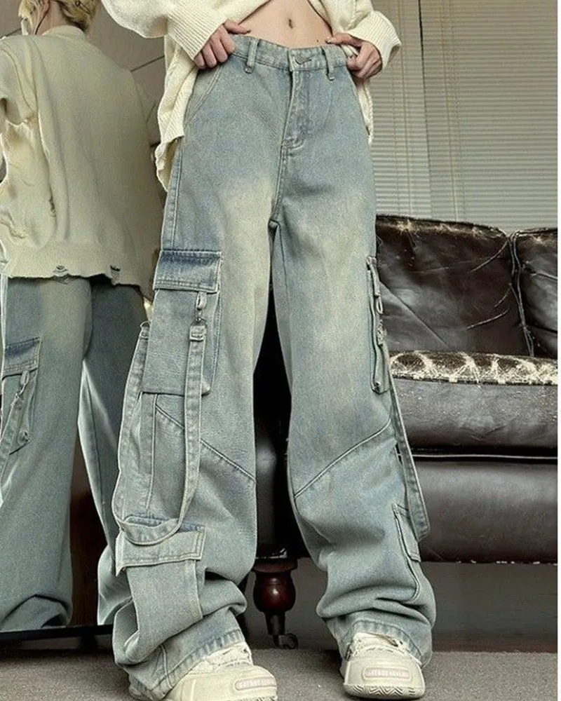 Women's Plus Size Vintage Washed Fare Loose Jeans sold by Biggmans product image thumbnail 5