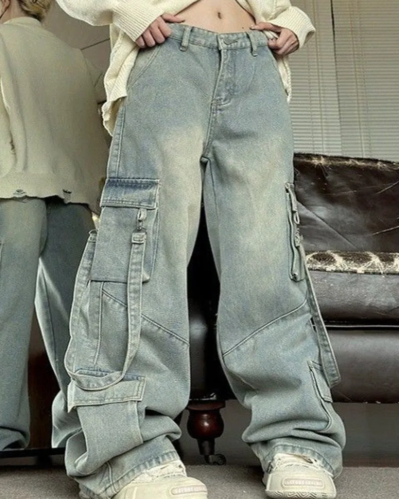 Women's Plus Size Vintage Washed Fare Loose Jeans sold by Biggmans product image thumbnail 2