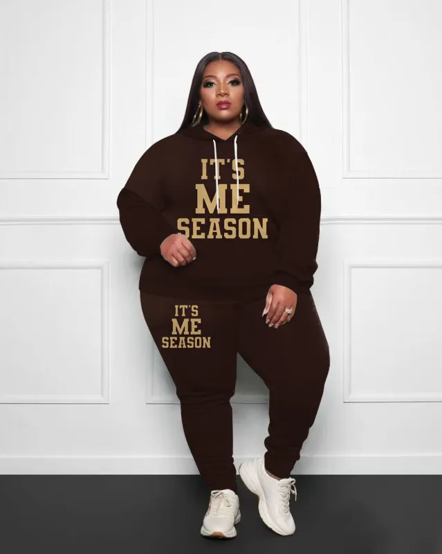 Women's It's Me Season Plus Size Hoodie Suit sold by Biggmans