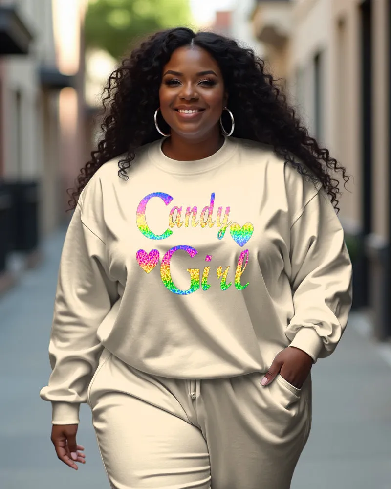 Women's Plus Size Candy Girl Long Sleeve Crewneck Sweatshirt sold by Biggmans product image thumbnail 4