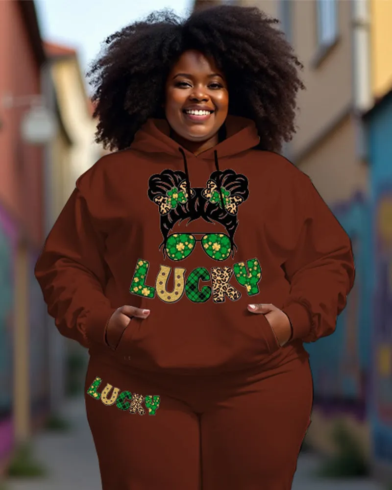 Women's Plus Size Happy Patrick's Day Hoodie and Pants Set sold by Biggmans product image thumbnail 3