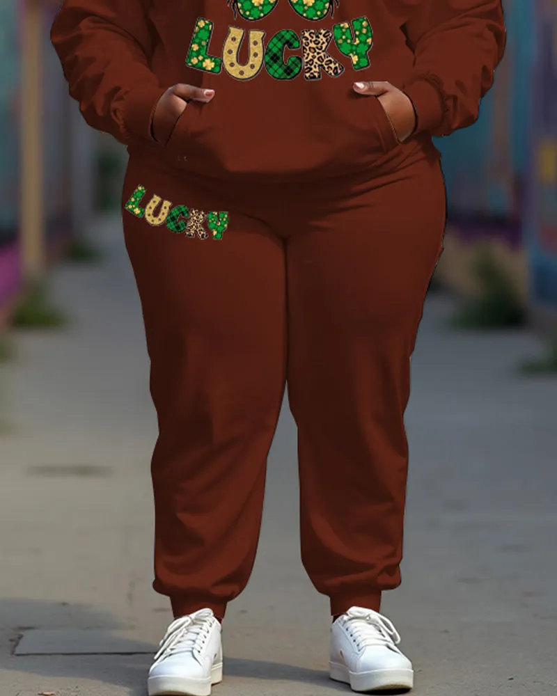 Women's Plus Size Happy Patrick's Day Hoodie and Pants Set sold by Biggmans product image thumbnail 4