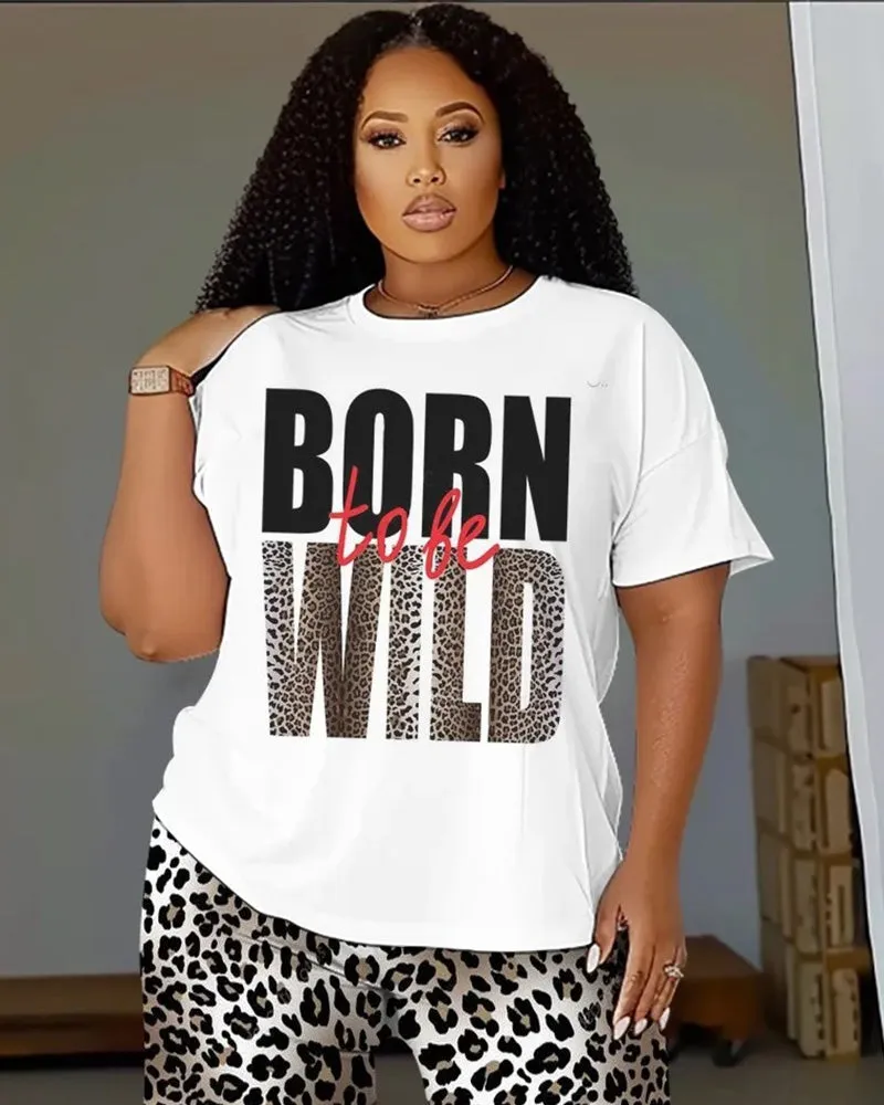 Women's Plus Size Born To Wild T-Shirt and Trousers Suit sold by Biggmans product image thumbnail 2