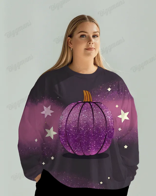 Women's Shiny Halloween Star Print Long Sleeve T-shirt sold by Biggmans