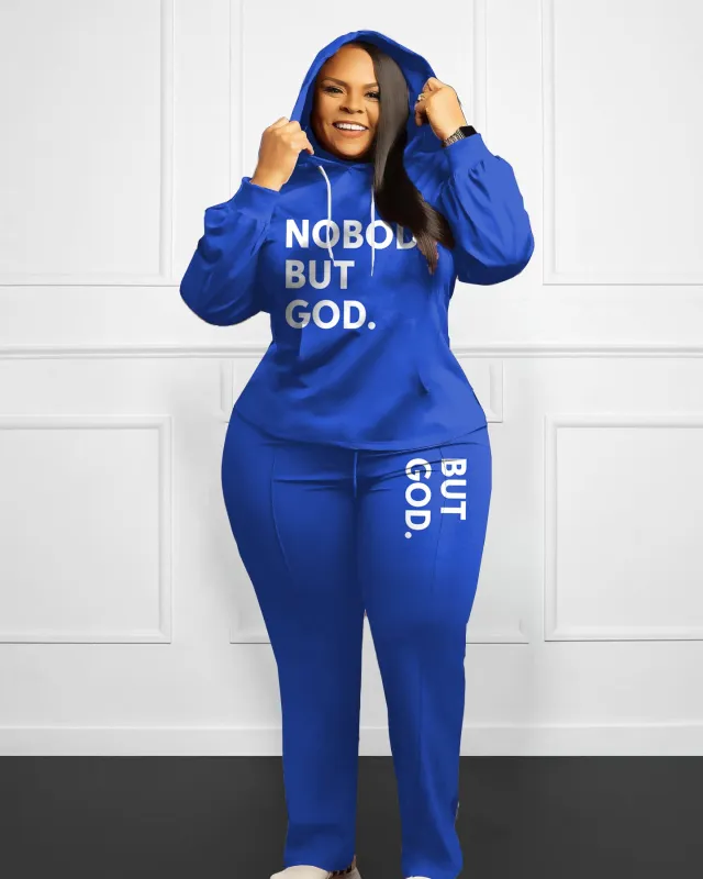 Women's Nobody But God Plus Size Hoodie Suit sold by Biggmans