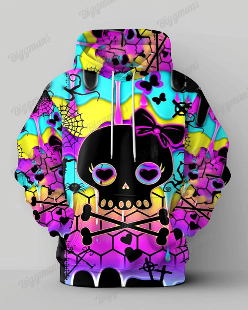 Women's Plus Size Color Bow Skull Hoodie Set (Pack of 2) sold by Biggmans product image thumbnail 2