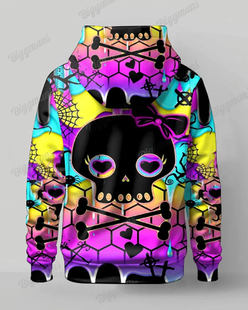 Women's Plus Size Color Bow Skull Hoodie Set (Pack of 2) sold by Biggmans product image thumbnail 3