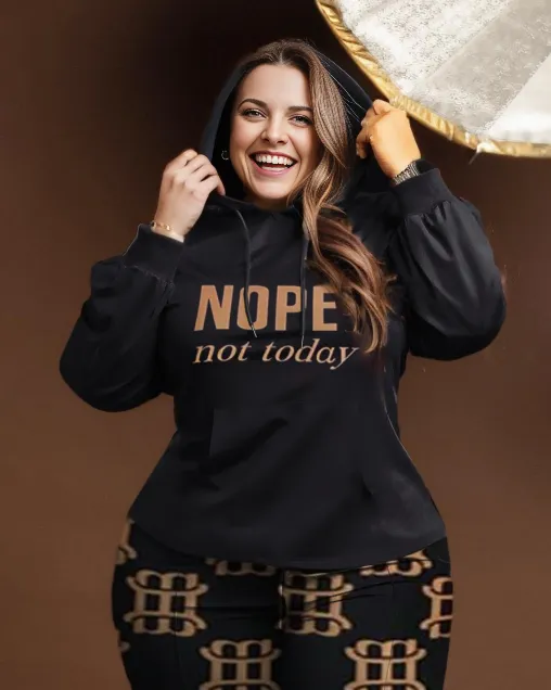 Women's Plus Size Nope Not Today Hoodie Set sold by Biggmans product image thumbnail 2