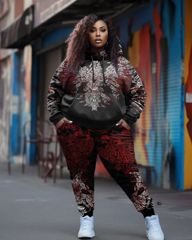 Women's Plus Size Huginn Hoodie Set sold by Biggmans
