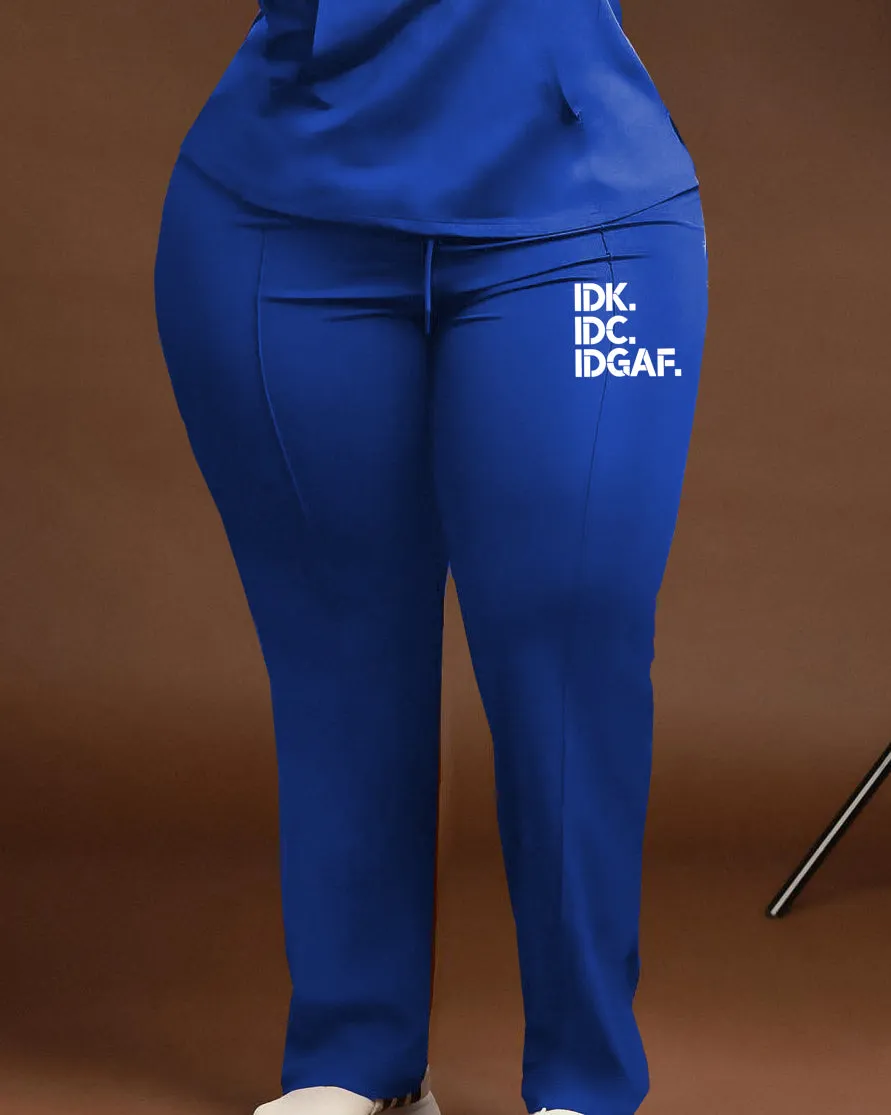 Women's Plus Size Outfits Idk Idc Hoodie Sweatshirt and Pants Set sold by Biggmans product image thumbnail 3