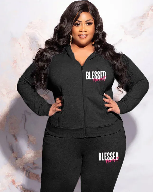 Women's Plus Size Blessed Periodt Hoodie Set sold by Biggmans product image thumbnail 2
