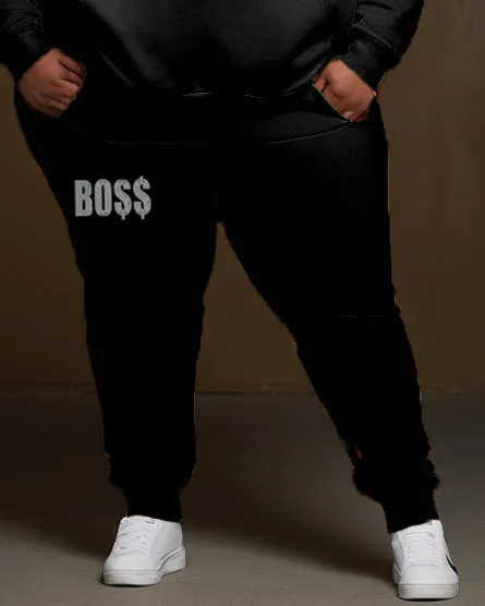 Women's Plus Size 2 Piece Outfits Crown Boss Hoodie and Sweatpants Set sold by Biggmans product image thumbnail 3