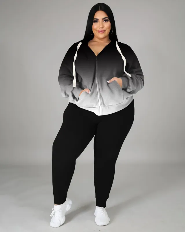 Women's Plus Size Gradient Color Hoodie Set sold by Biggmans