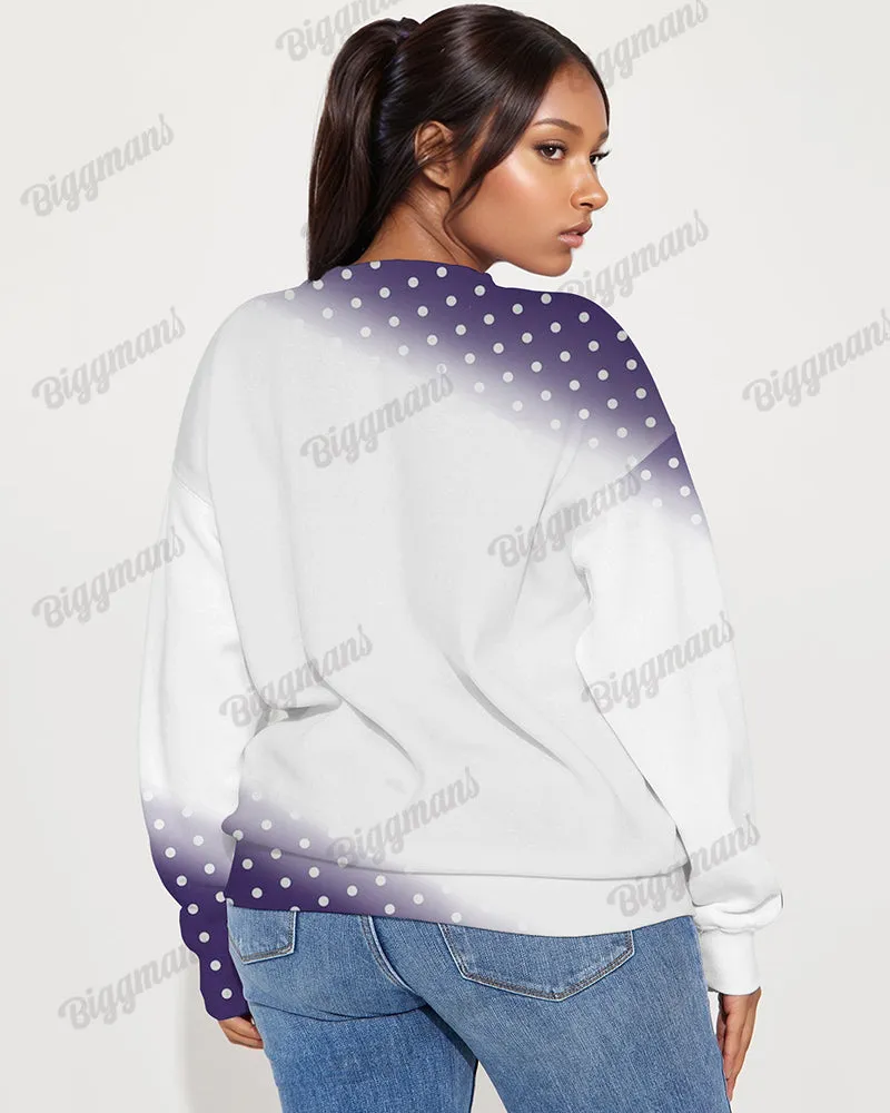Women's Big & Tall Retro Snowman Polka Dots Pattern Print Long Sleeve Sweatshirt sold by Biggmans product image thumbnail 2