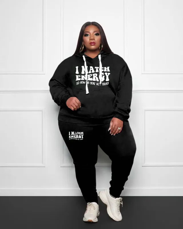 Women's Big & Tall I Match Energy Hoodie Set | Biggmans sold by Biggmans