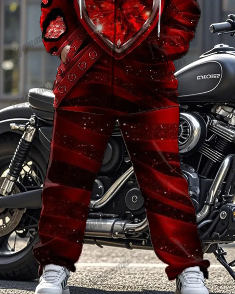 Love Individual Printed Large Size Long Sleeve Zipper Hoodie Set sold by Biggmans product image thumbnail 3