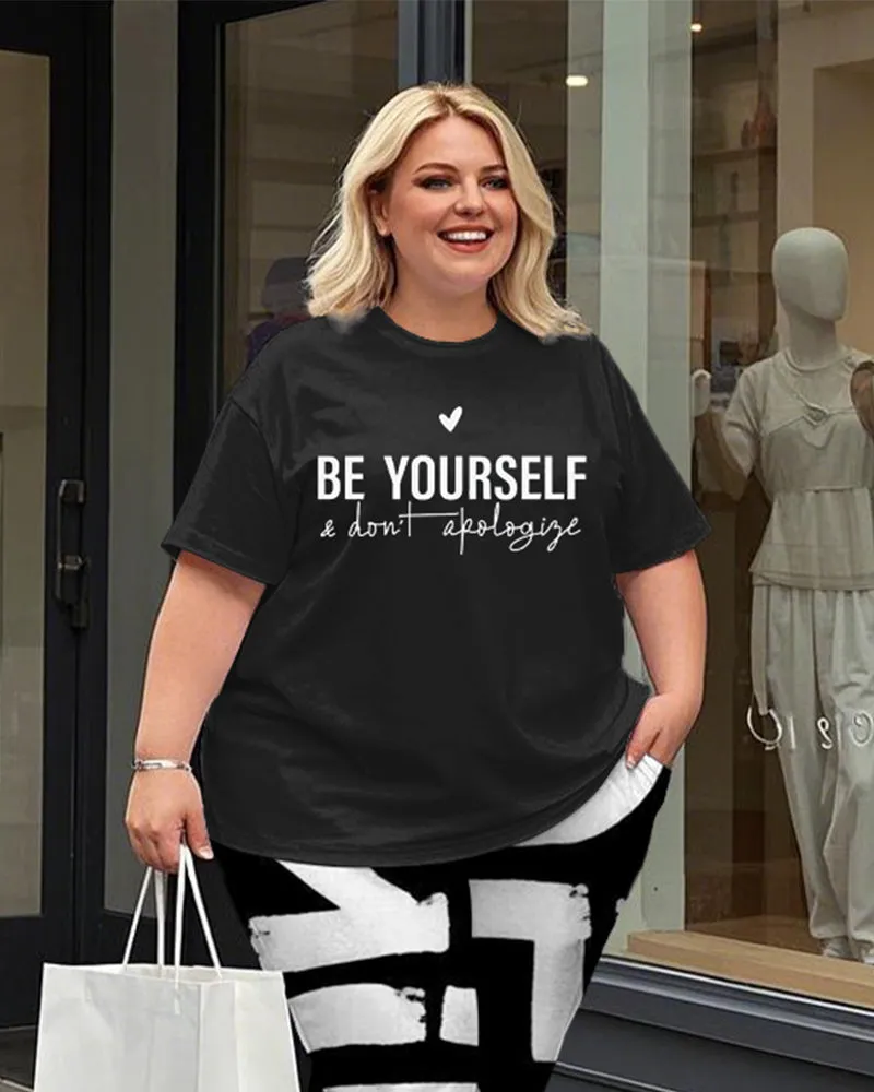 Women's Plus Size Be Yourself T-Shirt and Print Trousers Suit sold by Biggmans product image thumbnail 2