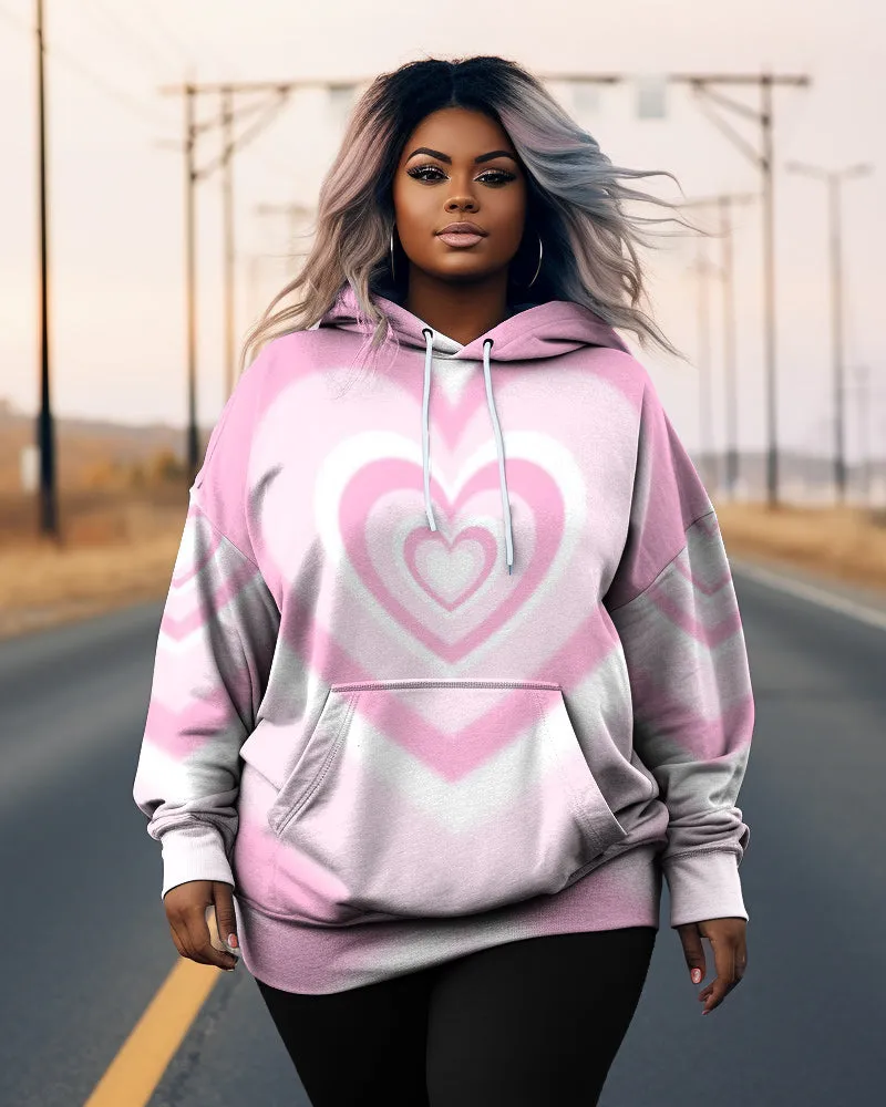 Women's Big and Tall Heartbeat Long Sleeve Hoodie sold by Biggmans