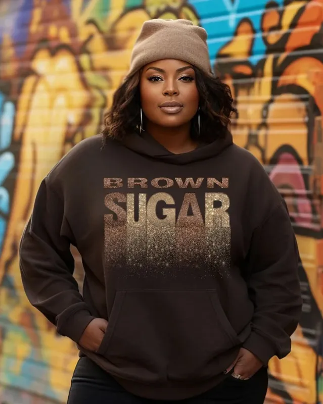 Women's Big Size Brown Sugar Long Sleeve Hoodie sold by Biggmans