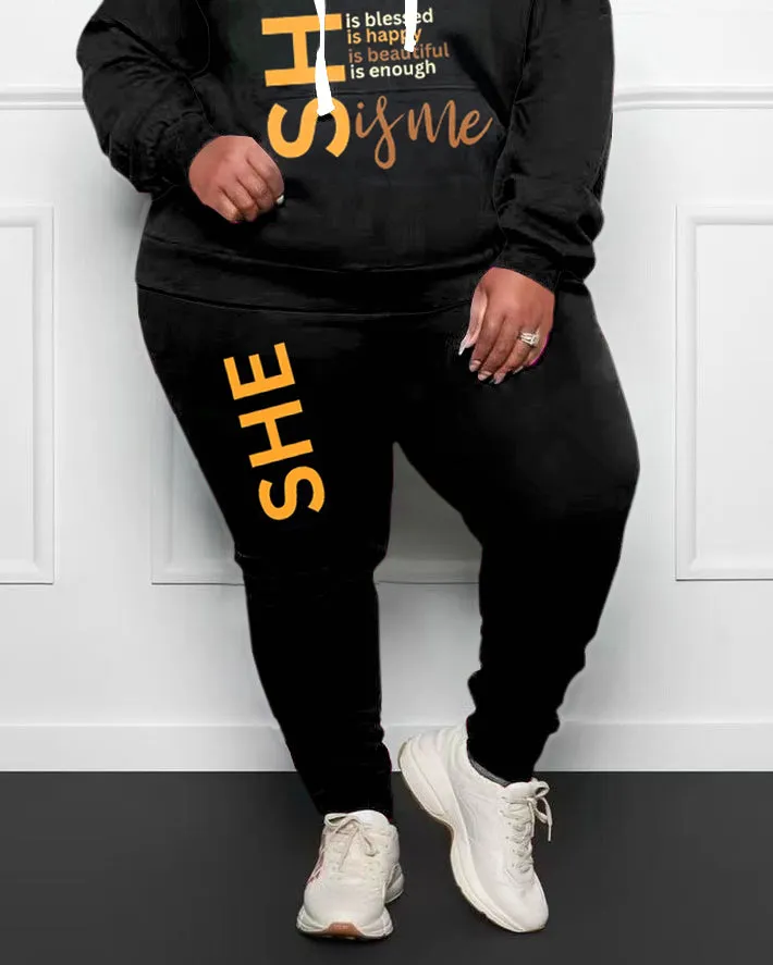 Women's Big and Tall She Is Positive Vibes Hoodie Set sold by Biggmans product image thumbnail 3