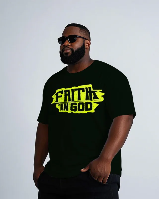 Men's Casual Simple FAITH IN GOD Printed Short Sleeve T-shirt sold by Biggmans