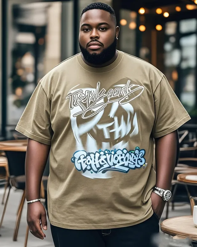 3D Visual Error Graffiti Design Printed Top T-Shirt 1-3 For Big People sold by Biggmans