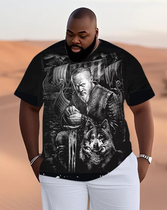Big Man's Ragnar Viking T-Shirt sold by Biggmans