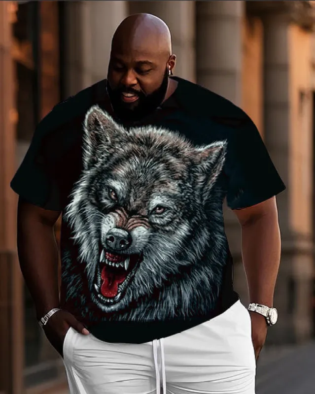 Big Sho 3D Wolf Head Print Top T-Shirt sold by Biggmans